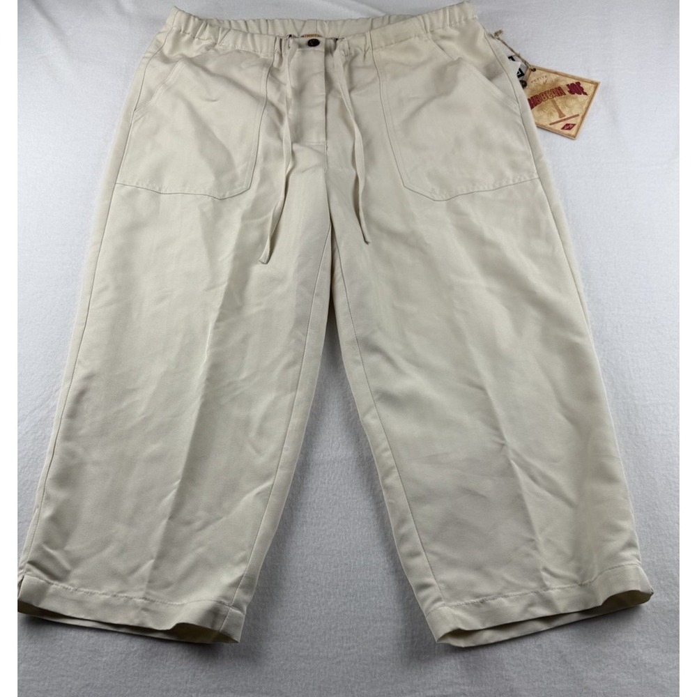 Caribbean Joe Women's PL Petite L Elastic Waist Casual Walking Capri Crop Pants